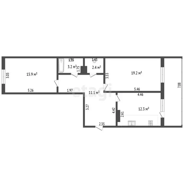 2-комнатная квартира: Омск, улица 1-ой Красной Звезды, 81 (64.1 м) - Фото 1