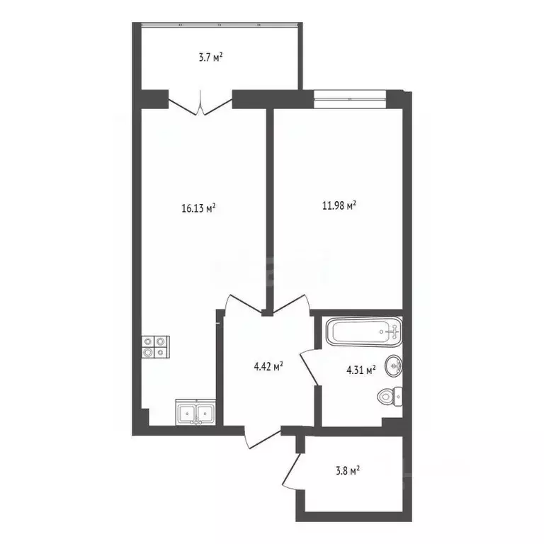 1-к кв. Вологодская область, Вологда Старое ш., 1Г (41.3 м) - Фото 2