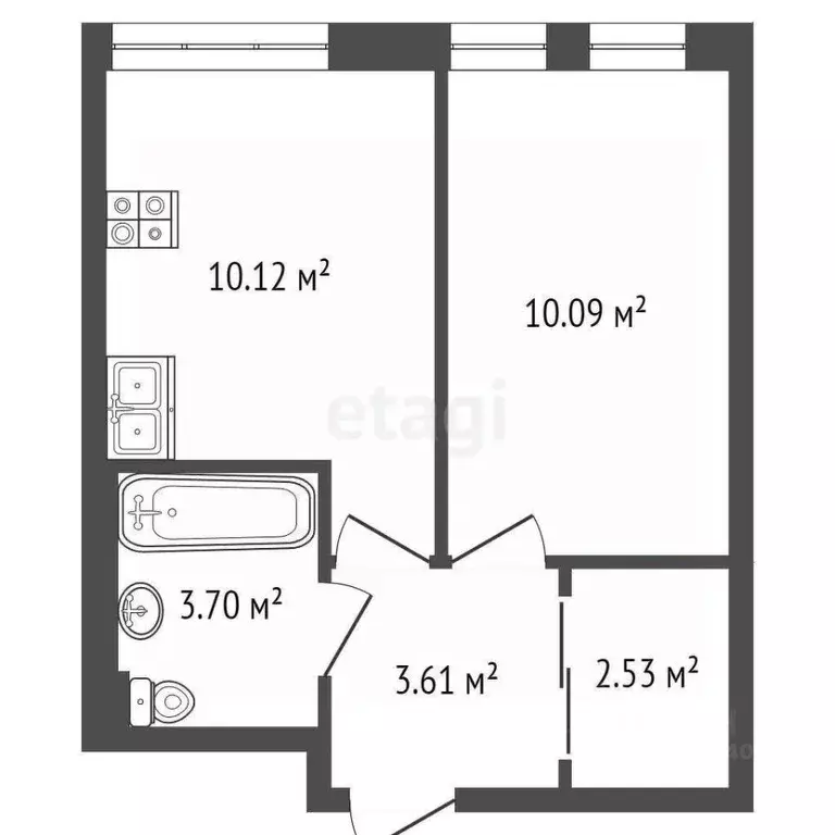1-к кв. Тюменская область, Тюмень ул. Юрия Рогачева, 11к2 (29.6 м) - Фото 2