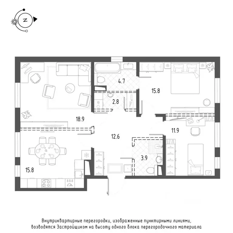 3-к кв. Санкт-Петербург Лисичанская ул., 15 (86.7 м) - Фото 0