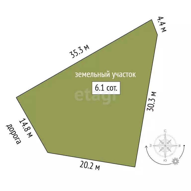Участок в Каменское, Новая улица (6.13 м) - Фото 0