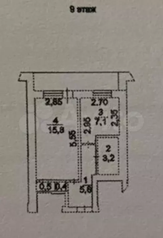 1-к. квартира, 33 м, 9/9 эт. - Фото 0