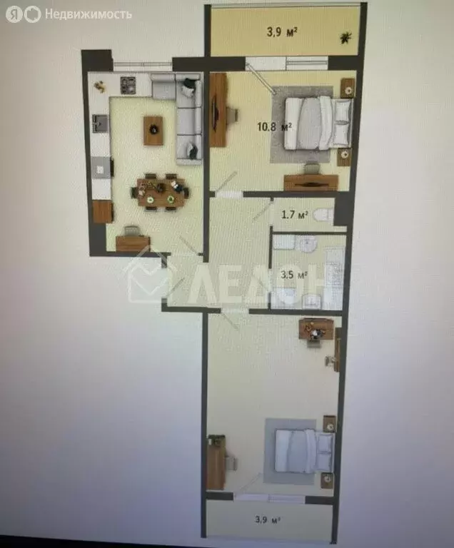 2-комнатная квартира: Омск, микрорайон Заозёрный, улица Сергея ... - Фото 1