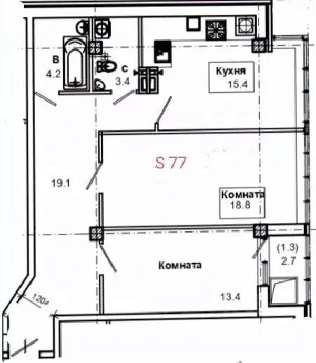 2-к кв. Ставропольский край, Пятигорск ул. Пестова (77.0 м) - Фото 0