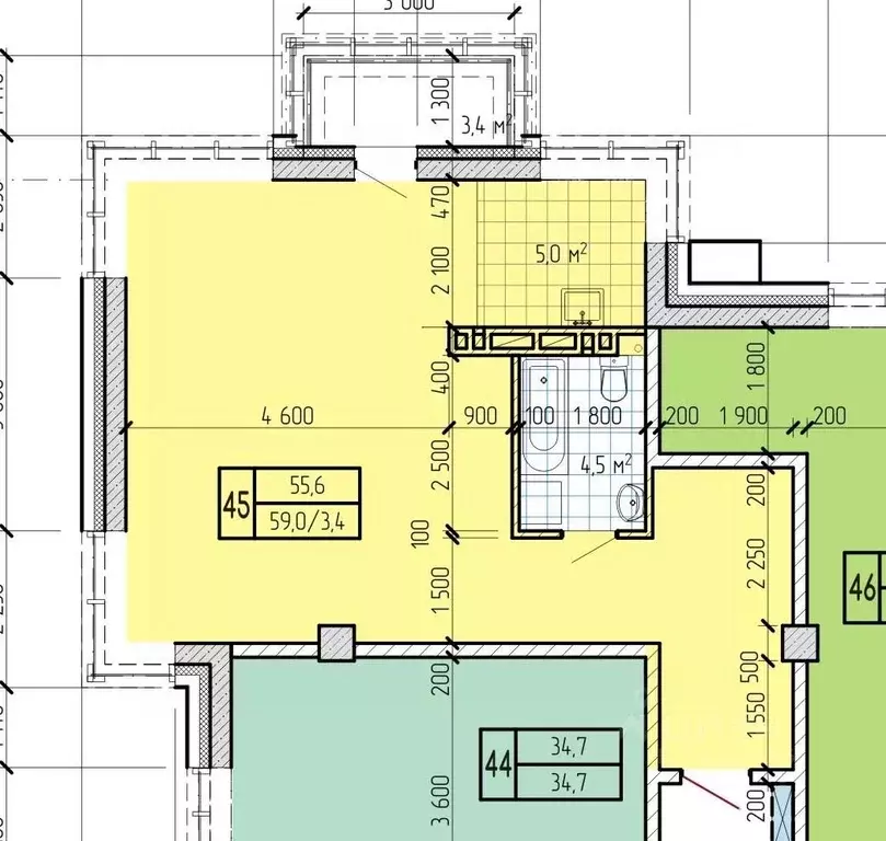 Студия Приморский край, Находка  (55.6 м) - Фото 1