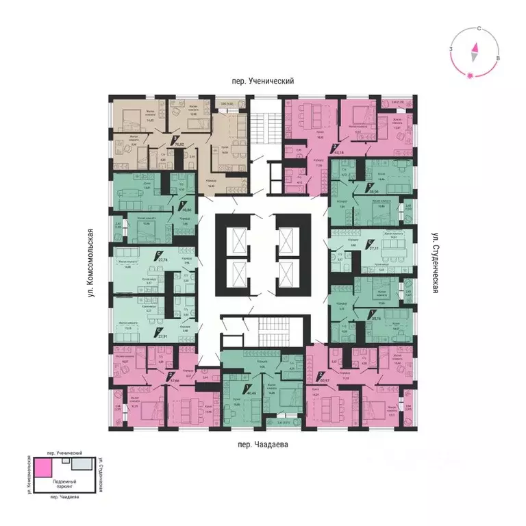 1-к кв. Свердловская область, Екатеринбург пер. Ученический, 4 (41.52 ... - Фото 2