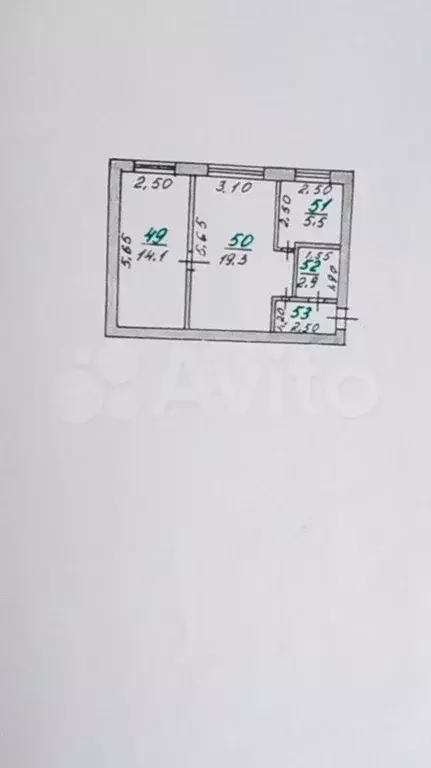 2-к. квартира, 44,8 м, 2/2 эт. - Фото 0