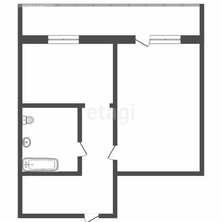 1-комнатная квартира: Томск, улица Павла Нарановича, 3 (25.7 м) - Фото 1