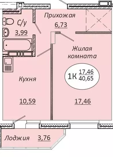 1-комнатная квартира: Новосибирск, 2-я Воинская улица, 51 (40.65 м) - Фото 1