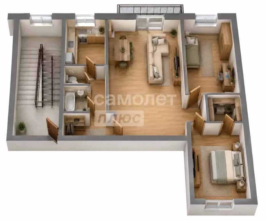 3-комнатная квартира: Иркутск, улица Баумана, 220 (60 м) - Фото 1
