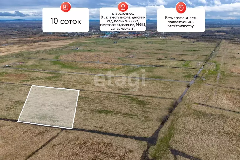 Участок в Хабаровский край, Хабаровский район, с. Восточное  (10.0 ... - Фото 1