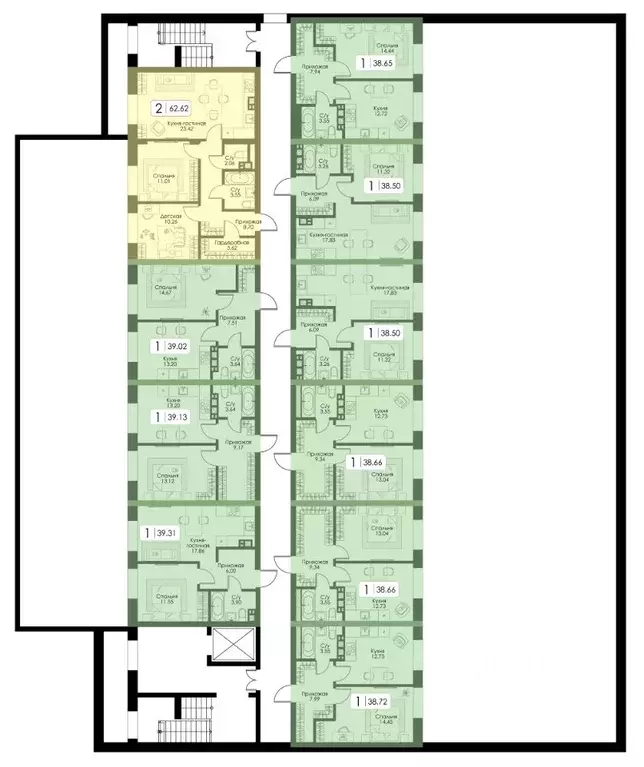 1-к кв. Тверская область, Тверь Урбан Парк жилой комплекс (39.02 м) - Фото 1