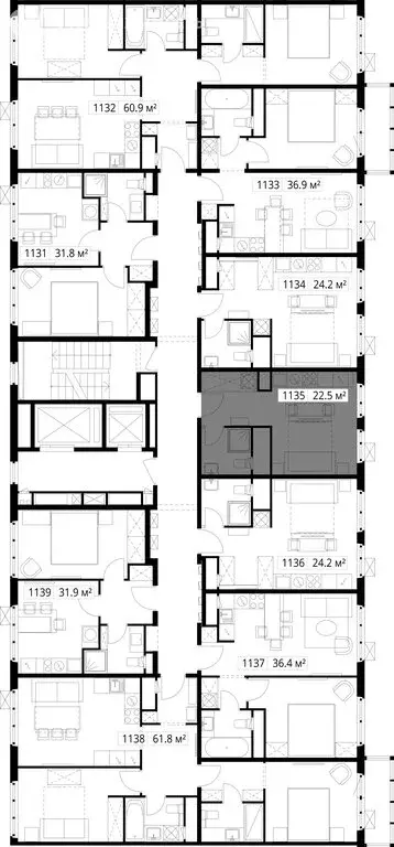 Квартира-студия: деревня Сапроново, микрорайон Купелинка, 4 (22.5 м) - Фото 1