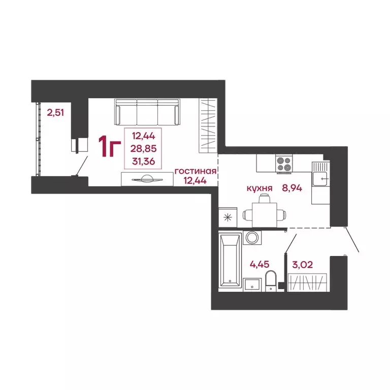 1-комнатная квартира: Пенза, улица Измайлова, 41В (31.36 м) - Фото 0