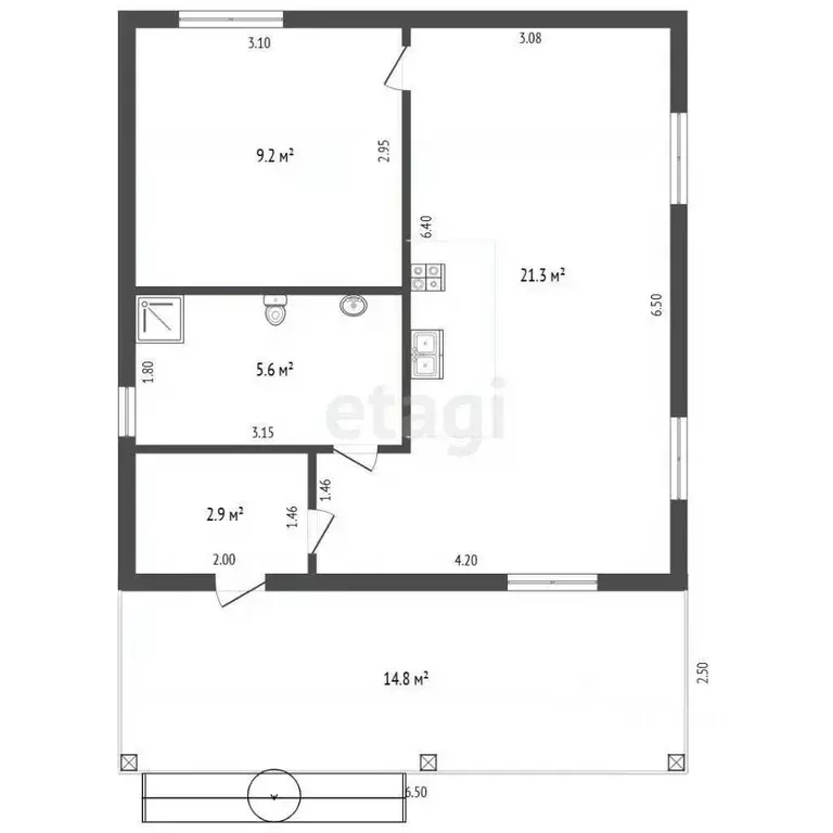 Дом в Тюменская область, Тюмень Большое Царево-3 ОНТ,  (59 м) - Фото 2