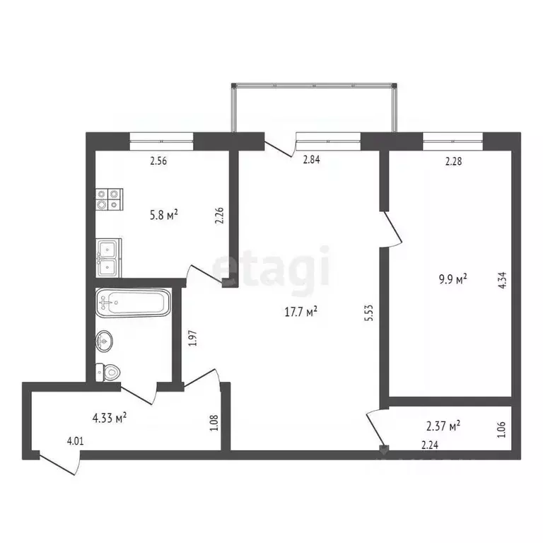 2-к кв. Пермский край, пос. Звездный ул. Ленина, 8 (42.3 м) - Фото 1