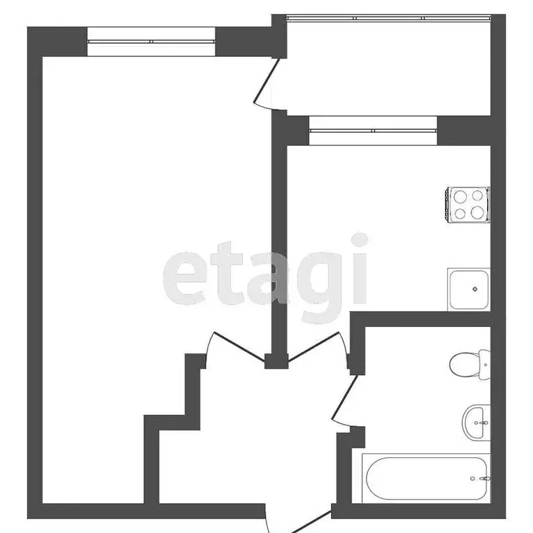 1-комнатная квартира: Тюмень, улица Червишевский Тракт, 45к4 (33.3 м) - Фото 1