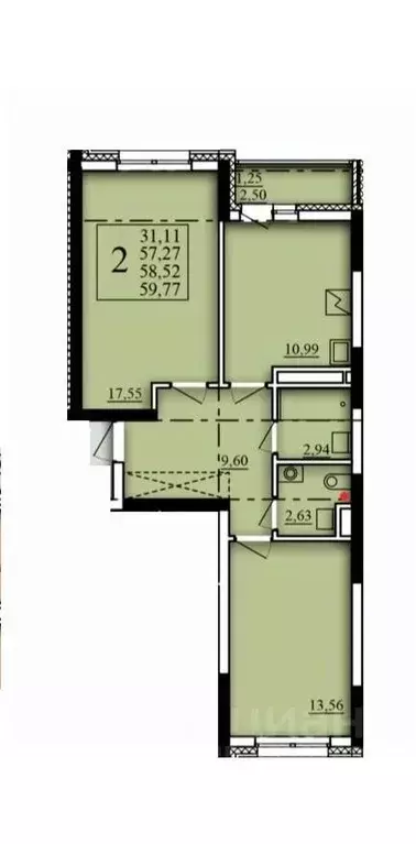 2-к кв. Башкортостан, Уфа Затон-Восточный жилрайон, Паруса жилой ... - Фото 1