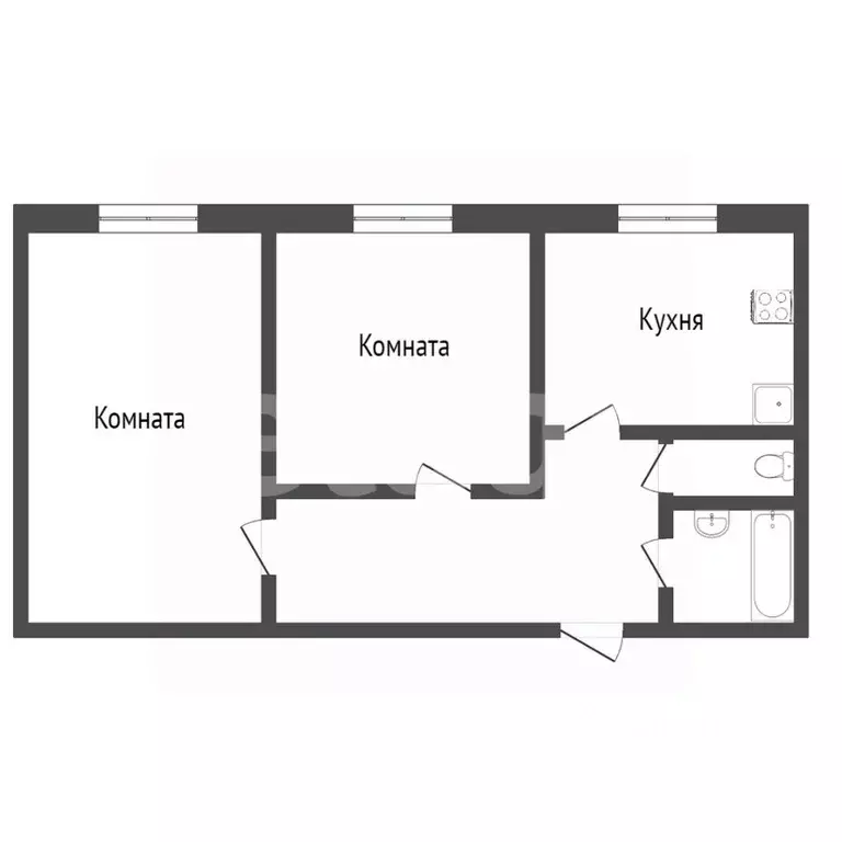 2-к кв. Ханты-Мансийский АО, Сургут ул. Григория Кукуевицкого, 9/1 ... - Фото 1