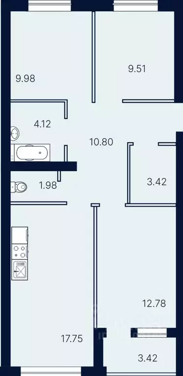 3-к кв. Саратовская область, Саратов ул. Имени Николая Егорова (73.76 ... - Фото 1