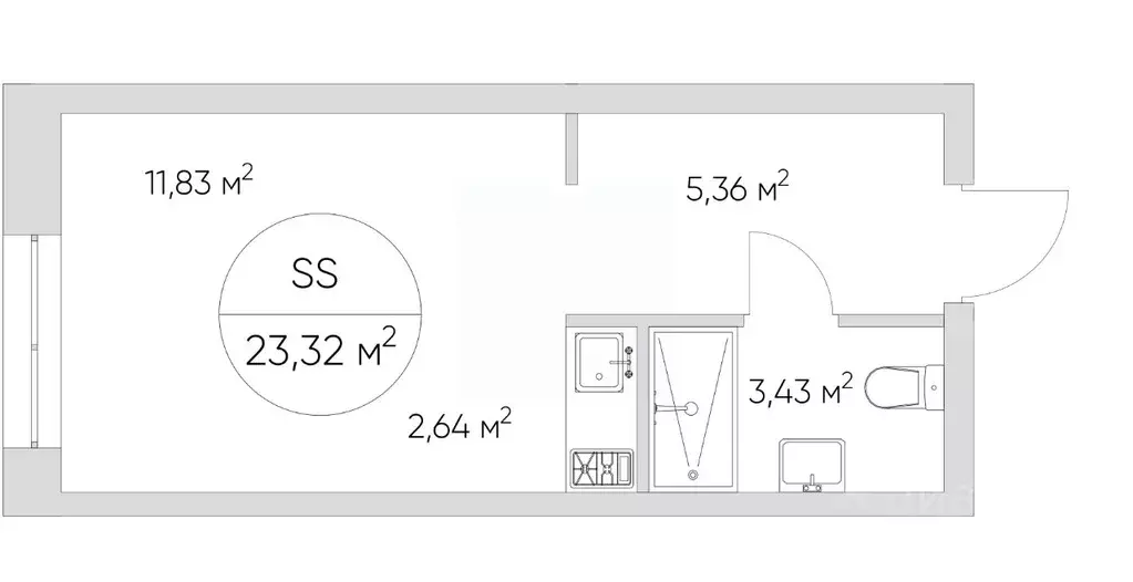 Студия Москва Н айс Лофт жилой комплекс (23.5 м) - Фото 1