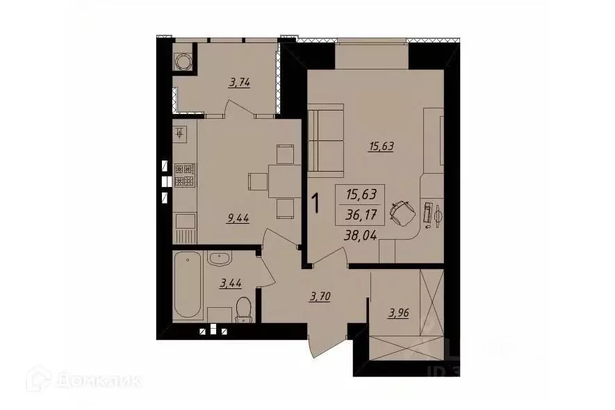 1-к кв. Рязанская область, Рязань Октябрьская ул., 4к1 (39.1 м) - Фото 0
