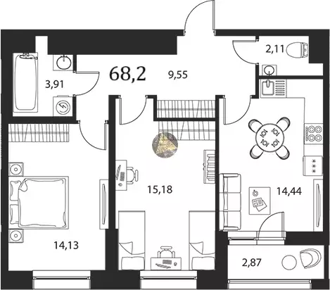 Продаётся 2-к квартира, 68.2 м - Фото 1