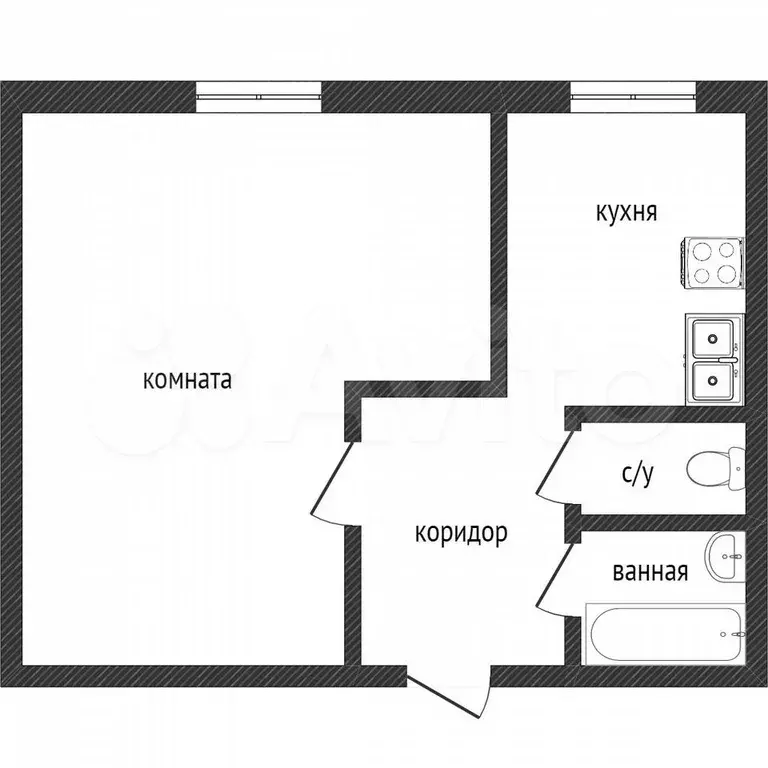 1-к. квартира, 34 м, 1/9 эт. - Фото 0