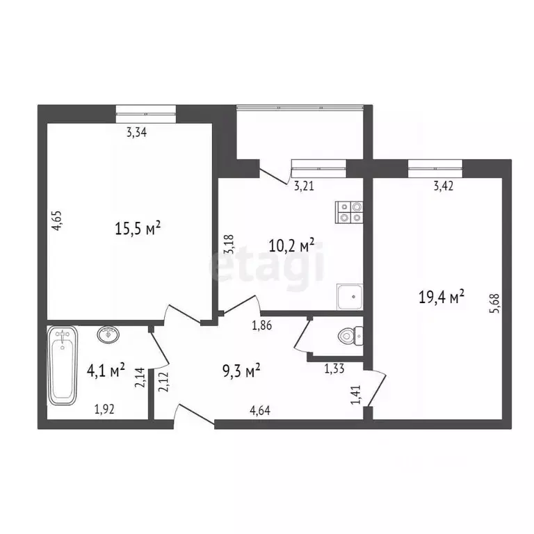 2-к кв. Воронежская область, Семилуки ул. Дзержинского, 11 (44.0 м) - Фото 2