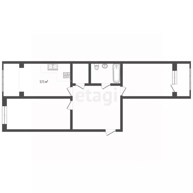 2-к кв. Самарская область, Самара просп. Кирова, 322Ак1 (66.7 м) - Фото 1