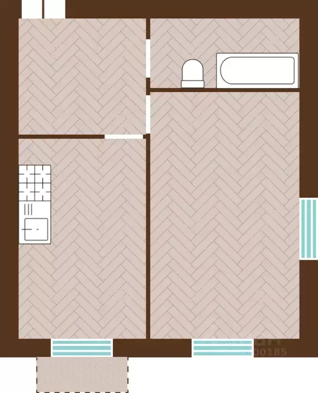 1-к кв. Калининградская область, Гурьевский муниципальный округ, пос. ... - Фото 1