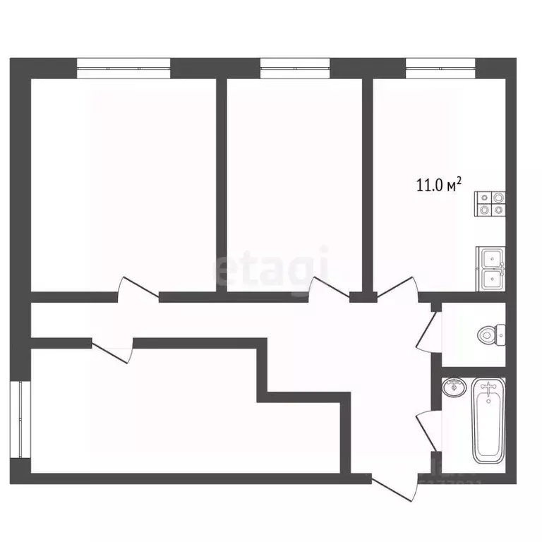 3-к кв. Ямало-Ненецкий АО, Муравленко ул. Энтузиастов, 33 (78.0 м) - Фото 2
