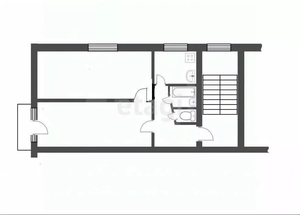 2-к кв. Челябинская область, Чебаркуль ул. Крылова, 8А (40.9 м) - Фото 1
