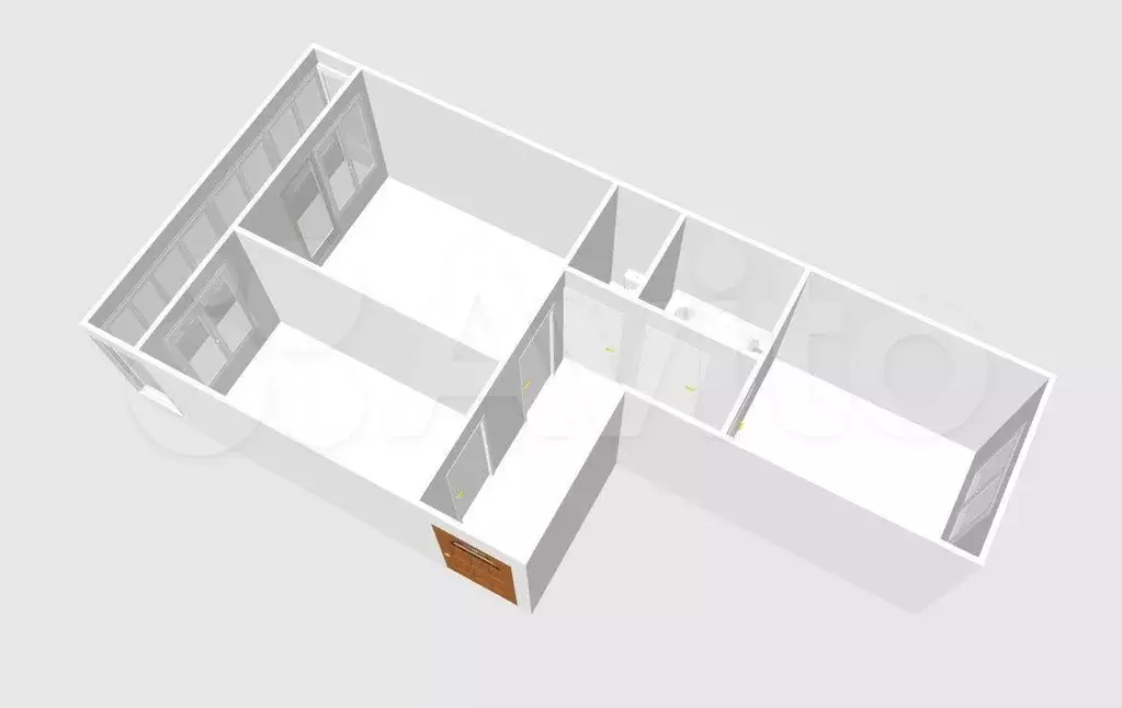 2-к. квартира, 49 м, 1/3 эт. - Фото 1
