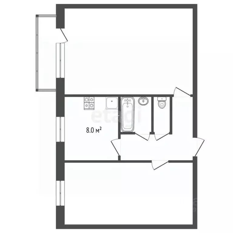 2-к кв. Тамбовская область, Тамбов бул. Энтузиастов, 1В (45.5 м) - Фото 2