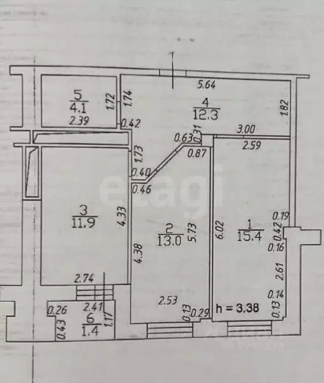 2-к кв. Татарстан, Казань Краснококшайская ул., 119 (56.7 м) - Фото 2