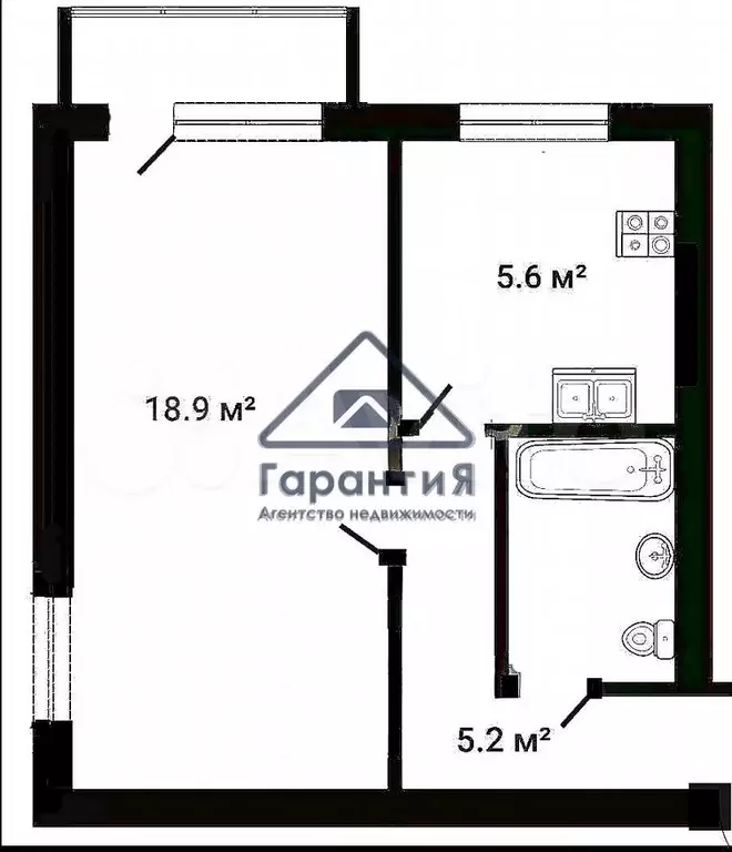 1-к. квартира, 35 м, 4/5 эт. - Фото 0