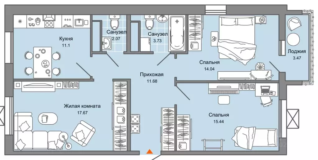 3-к кв. Ульяновская область, Ульяновск Новый Город мкр, 10-й кв-л, ... - Фото 0