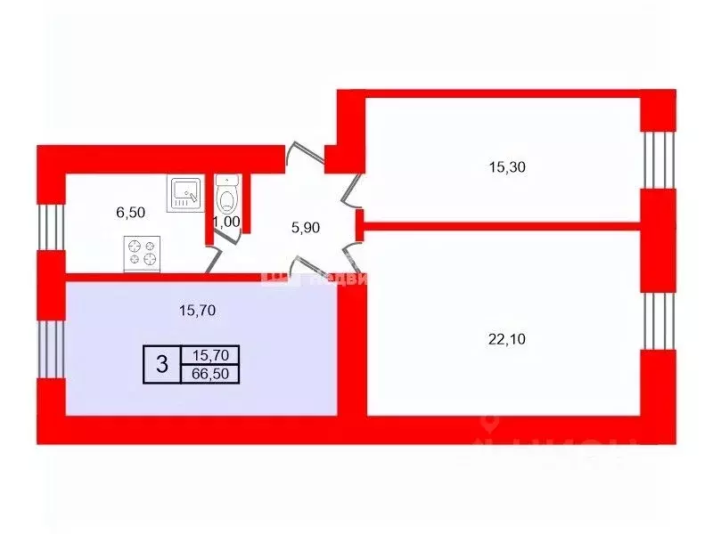 Комната Санкт-Петербург просп. Обуховской обороны, 95К1 (15.7 м) - Фото 1