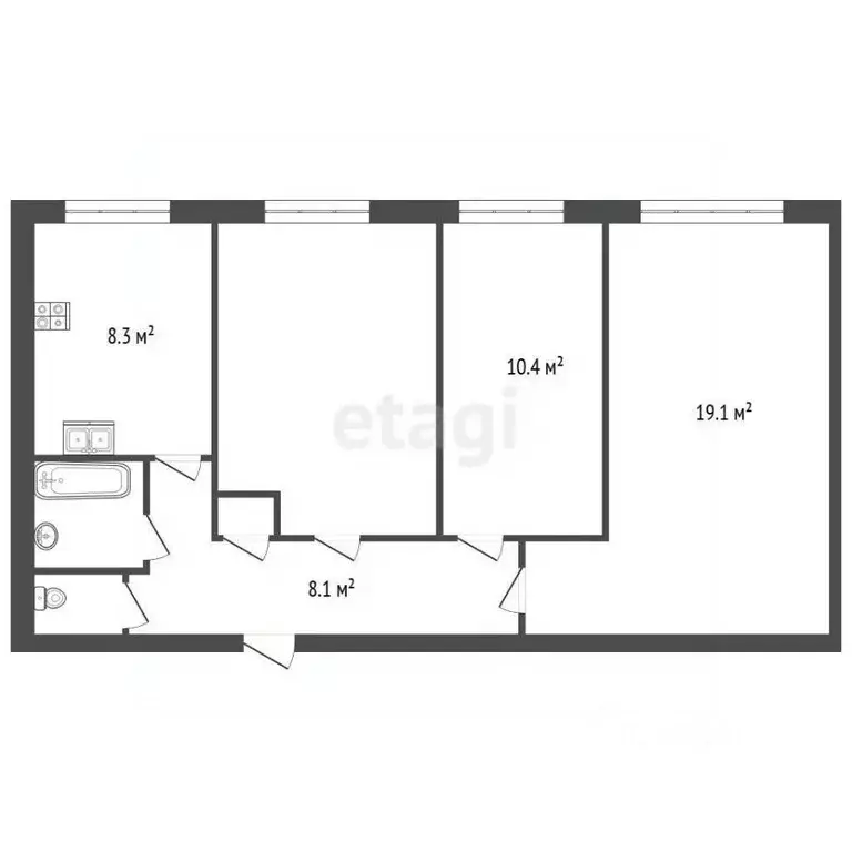 Комната Санкт-Петербург 2-я Комсомольская ул., 40К1 (19.0 м) - Фото 1