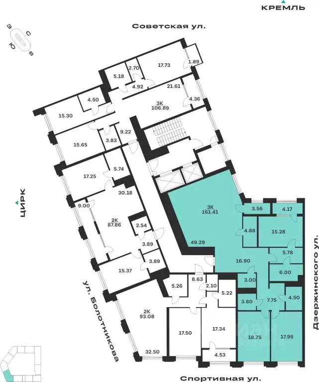 3-к кв. Тульская область, Тула ул. Болотникова, 4 (161.41 м) - Фото 2
