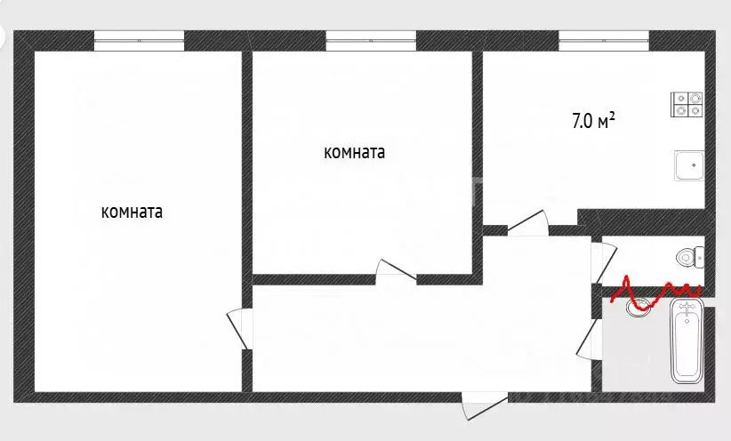 2-к кв. Ханты-Мансийский АО, Сургут ул. Толстого, 24 (44.4 м) - Фото 1