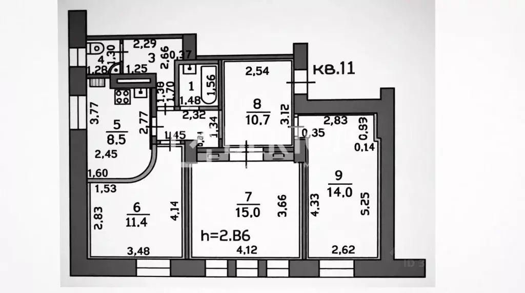 3-к кв. Ивановская область, Иваново ул. Свободы, 32 (67.3 м) - Фото 1