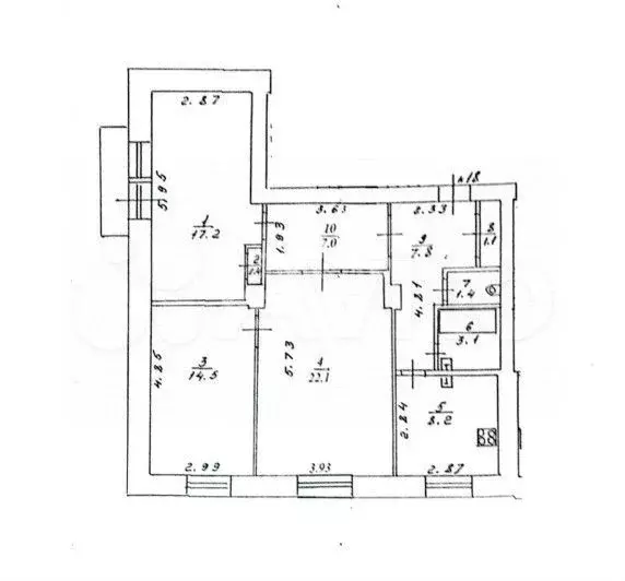 3-к. квартира, 83,5 м, 5/5 эт. - Фото 0