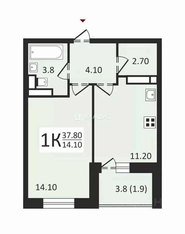 1-к кв. Москва Сосенское поселение, просп. Куприна, 32к1 (37.8 м) - Фото 1