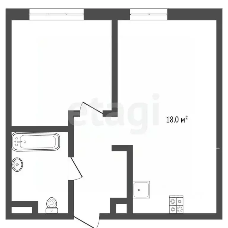 1-к кв. Тюменская область, Тюмень ул. Первооткрывателей, 14 (35.8 м) - Фото 2