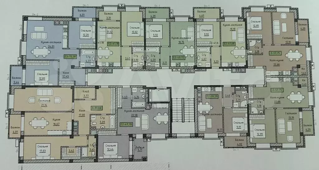 3-к. квартира, 64 м, 4/9 эт. - Фото 0