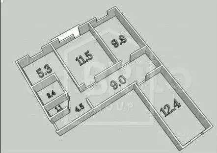 3-к. квартира, 54,9 м, 4/5 эт. - Фото 0