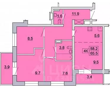 4-к кв. Иркутская область, Иркутск Ново-Ленино мкр, 1-й Ленинский ... - Фото 0