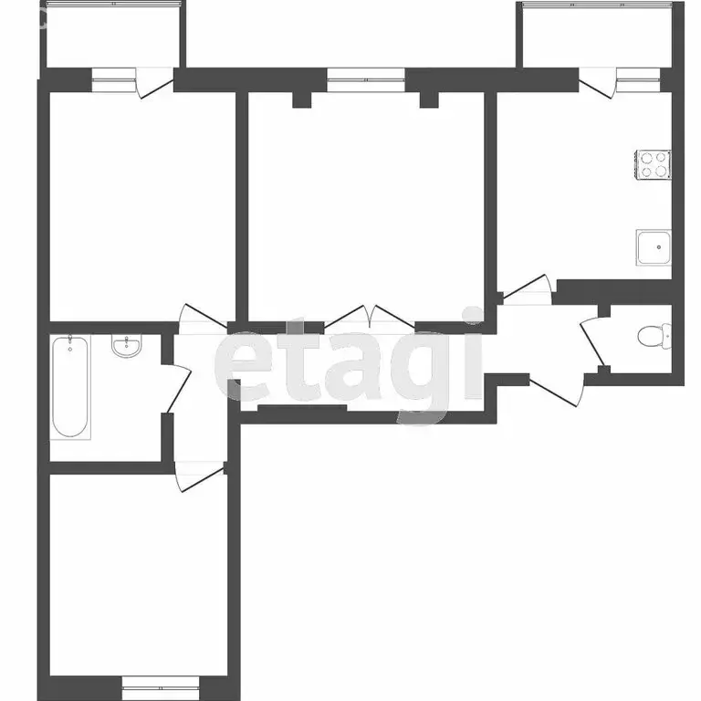 3-комнатная квартира: Ростов-на-Дону, улица Тружеников, 80 (71 м) - Фото 0